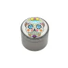 Chromium crusher herb grinders cnc teeth skull pattern crystal cover zinc alloy vertical four layer smoke grinder 50MM print metal grinders