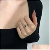 Band Rings 1Ct Pear Diamond Designer Ring For Woman 925 Sterling Sier Green 5A Zirconia Luxury Jewelry Daily Outfit Friend Love Women Dhjg4