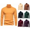 Maglioni maglioni di dolcevita verde per uomo Pullover casual a manicotto lungo colore 2023 nuovissimo uomo leggero leggero