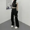 Spodnie damskie Yangelo High talia American Vintage Flare Loose BF Style Koreański wszechstronny prosto Y2K Hip-hop