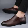 Scarpe casual marchio elegante maschio oxfords genuine in pelle uomini affari allacciati di lusso classico