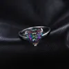 Anelli di banda JewelryPalace 4.3ct Rainbow Natural Mysterious Quartz 925 Sterling Silver Wedding Engagement Ring Anello appena arrivato Q240427