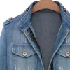 女性用ジャケット2024高品質のデニム女性秋のファッション長袖コートカジュアルアウトウェアトップスプラスサイズ5xlホールジャケット