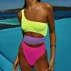 Dames zwemkleding met hoge taille bikini bodems witte bodysuit vrouwelijk Europa en de sexy dames tweedelige zwempakken