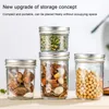 Storage Bottles 200/250/300/400/500/650ML Glass Sealed Jar Large Capacity Clear Fruit Jam Nuts Grain Cereal Seasoning Tea Leaf Container Box