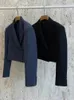 Costumes de femmes Lanmrem Blazer Blazer Mabet For Women Long Manches Notched Collar Bureau Lady Chic Vêtements 2024 Été automne 2da5701