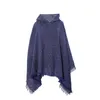 Women's T Shirts Fashion Autumn/Winter Knitted Hooded Cape Solid Colour Pullover Warm Scarf Woman Clothing Blouse 2024 Shirt