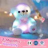 20 cm ours ouais oreillers LED Light Plux Animaux Toys Kawaii Doll avec un nœud papillon farci pour les filles Lit Sleeping Pillow 240416