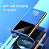 Mobiltelefonnetzbanken 50000 MAH 66W Ultra schneller Ladepaket mit 100% Kapazität tragbarem Akku -Ladegerät für iPhone Xiaomi Huawei Samsung J240428 geeignet