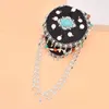 Hårklipp långa tofs kvinnor mössa pannband charms bohemiska etniska turkosa hängen uttalande turkiska smycken feminina