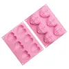 Formar 3D 6 Cavity Diamond Love Silicone Cake Mögel Hjärtkänsla Dekoration Verktyg Chokladkakor Mögel Köksbakningstillbehör