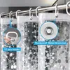 3D -Duschvorhang Wasserdichte Mehltau Eva Badvorhänge moderne Kopfsteinpflastermuster Durchscheinender Badezimmer Vorhang mit Haken 240419