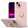 Yüzük Stand Tutucu iPhone Kılıfları Telefon Kılıfları Sıvı Silikon Yumuşak İnce Kickstand Manyetik Araba Tam Koruyucu Kapak Apple iPhone 15 Plus 14 13 12 11 Pro Max