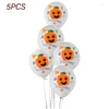 Decorazione per feste 5 pezzi Halloween Pumpkin Latex Balloon da 12 pollici palloncini bianchi nero per la casa Happy Home Decor Globos