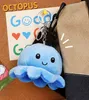 Creatief schattig omgedraaid gezicht veranderen octopus sleutelhanger pluche hangdoekpop pluche speelgoedtas hanger
