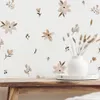 Les fleurs de style boho feuillent aquarelle autocollante de pépinière en vinyle en vinyle décalcomanies pour le salon chambre à coucher