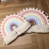 Decoratieve beeldjes geweven regenboog wanddecor voor meisjes kinderkamer slaapkamer speelkamer babykamer decoratie