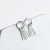 Stud -oorbellen lko Real 925 Sterling Silver Fashion Simple Geometry Twist Line For Women Fine Jewelry Tassels Ear studs Girls Gift