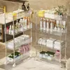 Movable Bathroom Slot Storage Racks Transparent Narrow Cabinets Toilet Trolley Furniture Shelf 240420