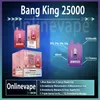 Bästsäljande bang king 25000 puff mesh spole e-liquid 23+23 ml uppladdningsbar typ-c 12 flavoer 25k puffs vape penna