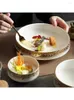 Platen keramische ronde servies huishoudelijk huishouden high-foot bowl high-end restaurant salade fruit artistieke conceptie schotel fusie