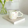 Tazze da 350 ml di caffè in ceramica creativa tazza in stile dipinto a mano cuore portatile portano irregolare tè tazza di avena per la colazione di avena j240428