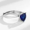 Кластерные кольца модные пальцы кольцо с формой сердца сапфир серебро 925 Ювелирные аксессуары для женщин Свадебная вечеринка Подарок