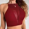 Camisoles tankar sexig tank top mode bekväm mesh bikini ihåliga ut kvinnor kort t-shirt