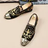 Casual Shoes Men's Wedding Overized Gold Embroidered Dress Fashionable Nightclub Party Super Size Zapatos Hombre A9