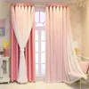 Double Layer Blackout curtain Finished Wear Rod Lace Gauze and Cloth for Balcony Living Room Bedroom 240422