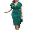 Casual jurken vrouwen plus size kleding elegante luxe ontwerper plis curvy vrouw jurk zomer 2024 ruches korte bodycon 5xl 150 kg
