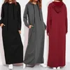 Robes décontractées robe de femme automne 2024 mode simple sweat à capuche rétro à manches longues hiver