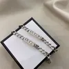 Modepläterade silverspöken Mens Luxury Armband Designer för kvinnor snid Skalle Simple Double G Metal Cuban Chain Charms Cjewelers Designer Armband