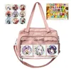 Borse da sera giapponese simpatico tela trasparente Itabag Fashion Girls One Spall Borse Student Personality Crossbody with Badge Doll