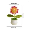 Kwiaty dekoracyjne DIY Ręcznie tkane kolorowe rośliny słonecznika pulpit biurowy ozdobna roślina wełniana nić gotowy produkt dom
