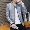 Summer Men Jacket Coat Korean Fashion Thin Section Printed Plaid Baseball Uniform Youth Boutique Clothing Simple Style 240418