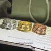 Designer Luxury Jewelry Ring Vancllf High Version V Golden Fan Family Wide and Smed Full Diamond 18K Rose Gold Flower Light Style Womens