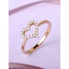 Women Band Tiifeany Ring Jewelry Rose gold hollow heart shaped ring S925 silver sweet peach diamond set minimalist womens