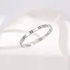 Uso diário de pulseiras de alto brilho Bracelete embutido de diamante simples de moda não alérgica com pulseiras originais de Carrtiraa