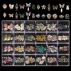 1box 3d Nail Rhinestones Heart Charms Jewelry Glass Luxe Diamond Crystal Nails Art Decorations 세트 DIY 매니큐어 액세서리 240425