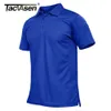 タクバセン夏のカラフルなファッションポロティーシャツメンズ半袖TシャツクイックドライチームワークグリーンTシャツTシャツトップ240423