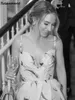 Elegant Floral Printing A-line Wedding Dresses Spaghetti Straps Sleeveless Bridal Gowns Robe De Mariee