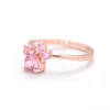 Anneaux de bande mignon cartoon chat griffes en cristal Engagement Design Hot Sell Feld Fomen Femmes Zircon rose cube élégant pour femmes bijoux de mariage Q240427