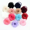 Kids Hair Accessories Rose Flower Scrunchie Boutique Flower Girl Bow Elastic Bands Baby Ponytail Holder Hair Bands