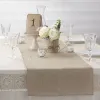 Linnengoed 30 cm breedte jute linnen vintage natuurlijke tafel hardloper jurlap rustieke kaki feest land bruiloft decoratie thuis feest stoel decor