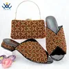 Отсуть туфли серебряный нейтральный стиль нигерийские женщины и сумки с полнотуристальными удобными квадратными каблуками для свадебной вечеринки