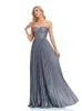 パーティードレスLucyinlove Luxury Silver Strapless Sequin Cocktail Mermaid Dress Women 2024 Classic Backless Prom Gownイブニング