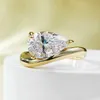 Полоса кольца 14 тыс. Золотая капля Moissanite Diamond Ring% True 925 Серебряное серебряное обручальное кольцо мужское обручальное кольцо мужское обещание Q240427