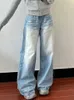 Houzhou Y2K Винтажные мешковатые джинсы Женщина корейская модная джинсовая штаны Harajuku уличная одежда Kpop повседневные брюки в японском стиле весна 240425