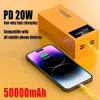 Banki zasilania telefonu komórkowego 50000MAH Power Bank 66W Super Szybki ładowanie przenośny PowerBank odpowiedni dla Huawei iPhone 14 Xiaomi Zewnętrzna ładowarka akumulatorowa Nowa J2